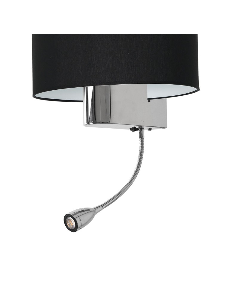 Milagro Kinkiet CASINO BLACK/CHROME 1xE27 + 1W LED ML6378 Milagro Kinkiet CASINO BLACK/CHROME 1xE27 + 1W LED ML6378