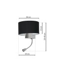 Milagro Kinkiet CASINO BLACK/CHROME 1xE27 + 1W LED ML6378 Milagro Kinkiet CASINO BLACK/CHROME 1xE27 + 1W LED ML6378