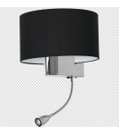 Milagro Kinkiet CASINO BLACK/CHROME 1xE27 + 1W LED ML6378 Milagro Kinkiet CASINO BLACK/CHROME 1xE27 + 1W LED ML6378