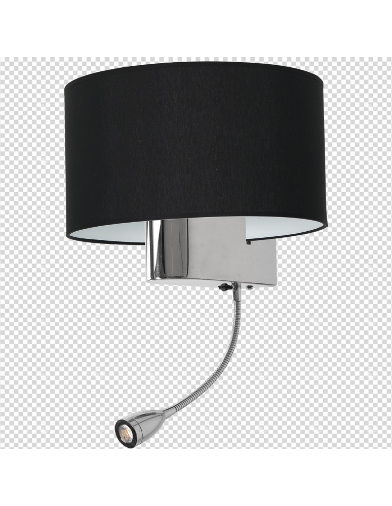Milagro Kinkiet CASINO BLACK/CHROME 1xE27 + 1W LED ML6378 Milagro Kinkiet CASINO BLACK/CHROME 1xE27 + 1W LED ML6378