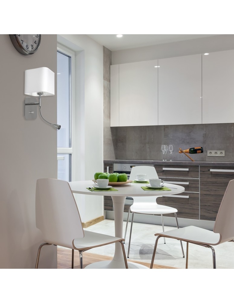 Milagro Kinkiet NAPOLI WHITE/CHROME 1xE27 + 1W LED ML63600 Milagro Kinkiet NAPOLI WHITE/CHROME 1xE27 + 1W LED ML63600
