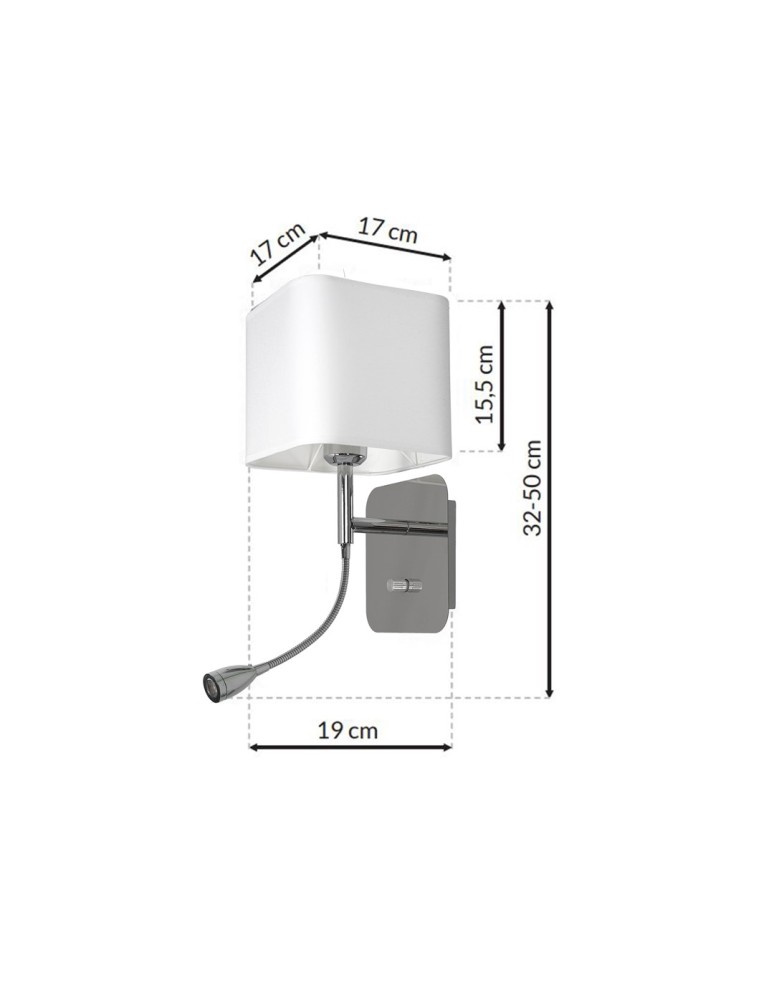 Milagro Kinkiet NAPOLI WHITE/CHROME 1xE27 + 1W LED ML63600 Milagro Kinkiet NAPOLI WHITE/CHROME 1xE27 + 1W LED ML63600