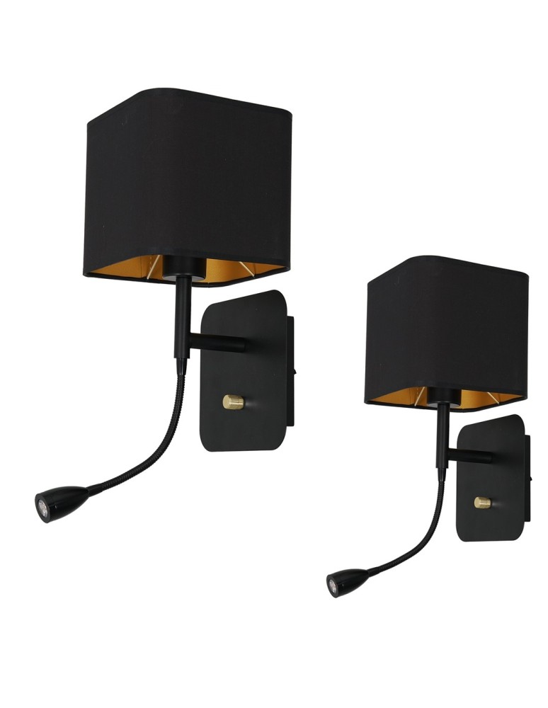 Milagro Kinkiet NAPOLI BLACK/GOLD 1xE27 + 1W LED ML6366