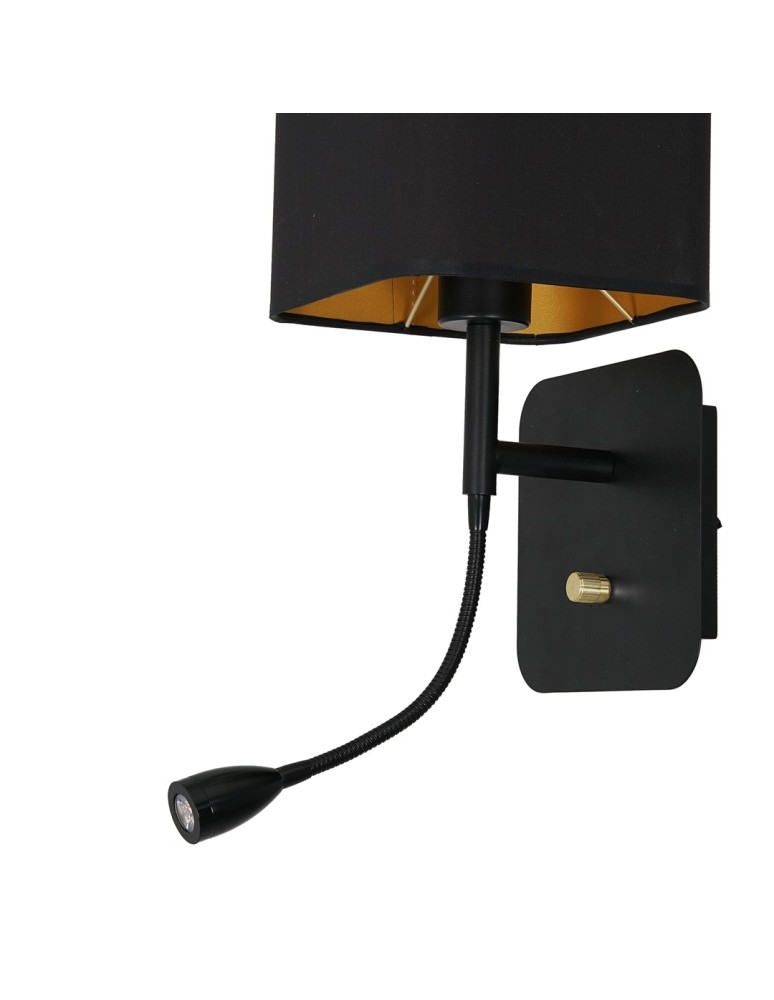 Milagro Kinkiet NAPOLI BLACK/GOLD 1xE27 + 1W LED ML6366