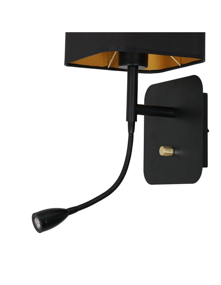 Milagro Kinkiet NAPOLI BLACK/GOLD 1xE27 + 1W LED ML6366