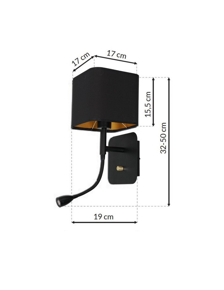 Milagro Kinkiet NAPOLI BLACK/GOLD 1xE27 + 1W LED ML6366