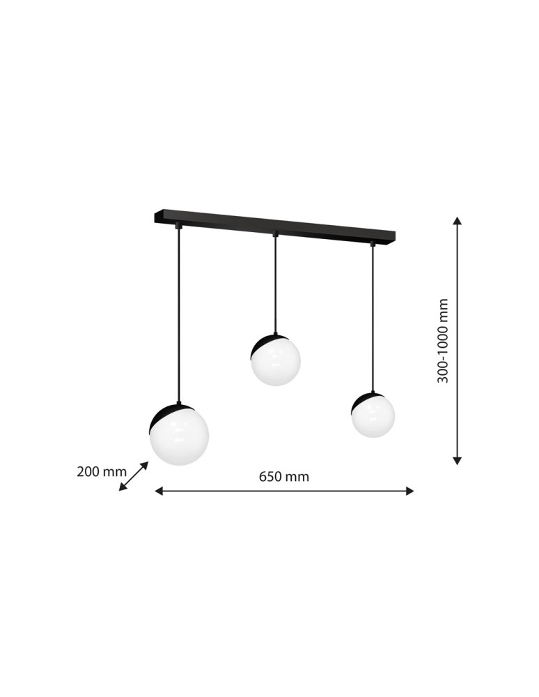 Milagro Lampa wisząca SFERA BLACK 3xE14 MLP7237 Milagro Lampa wisząca SFERA BLACK 3xE14 MLP7237
