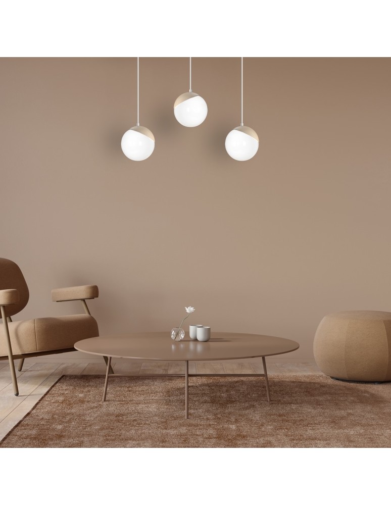 Milagro Lampa wisząca SFERA WOOD 3xE14 MLP7236