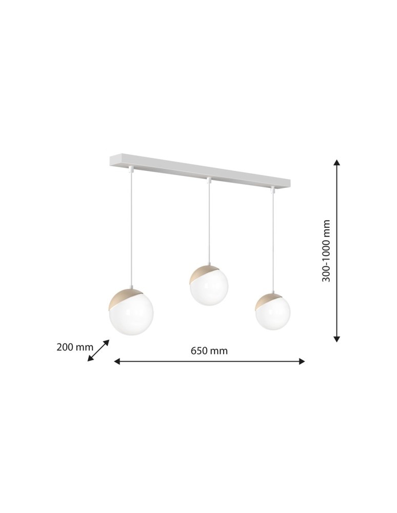Milagro Lampa wisząca SFERA WOOD 3xE14 MLP7236