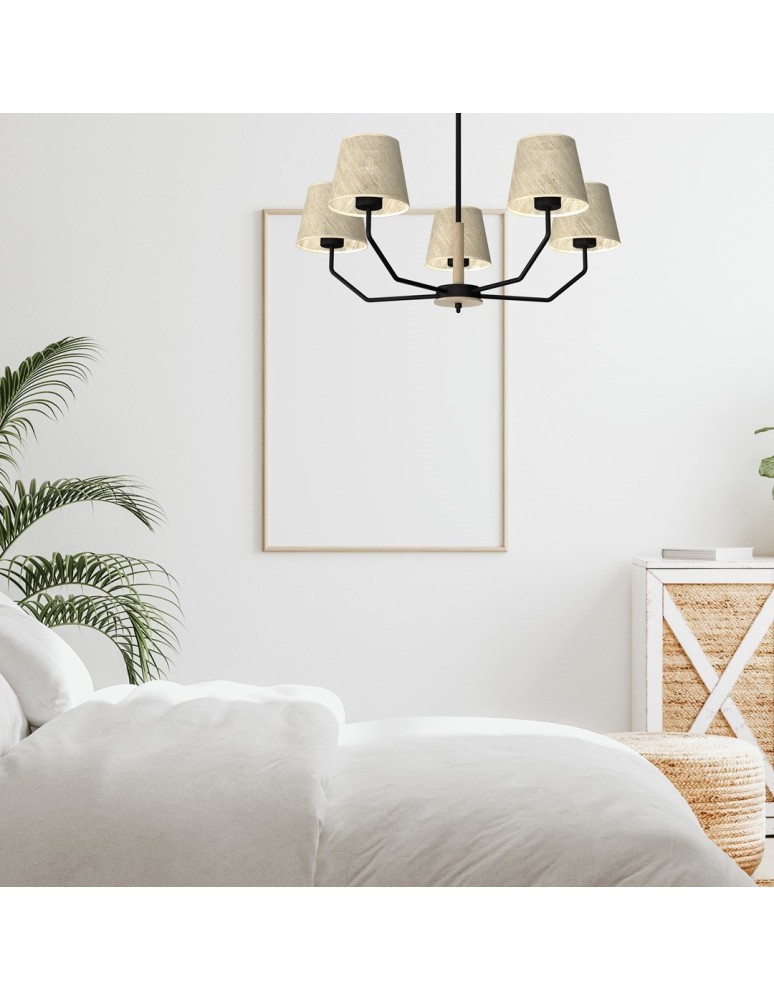 Milagro Lampa wisząca ETNA Black 5xE27 MLP7277