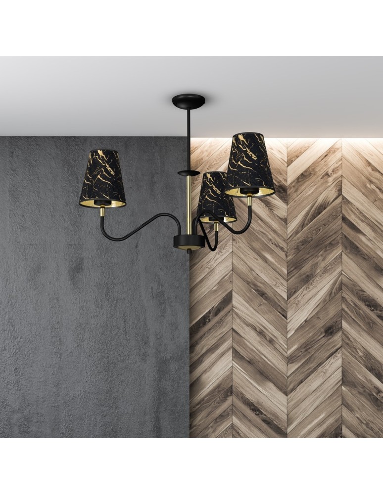 Milagro Lampa wisząca HERMES Black/Gold 3xE27 MLP7281