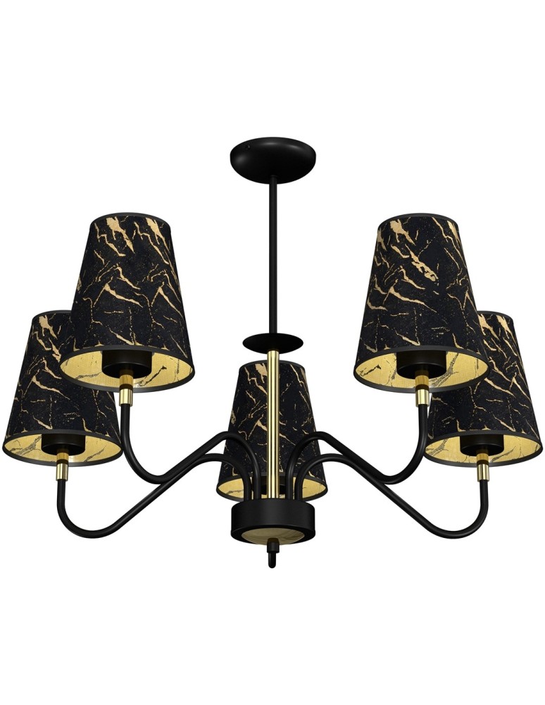 Milagro Lampa wisząca HERMES Black/Gold 5xE27 MLP7282