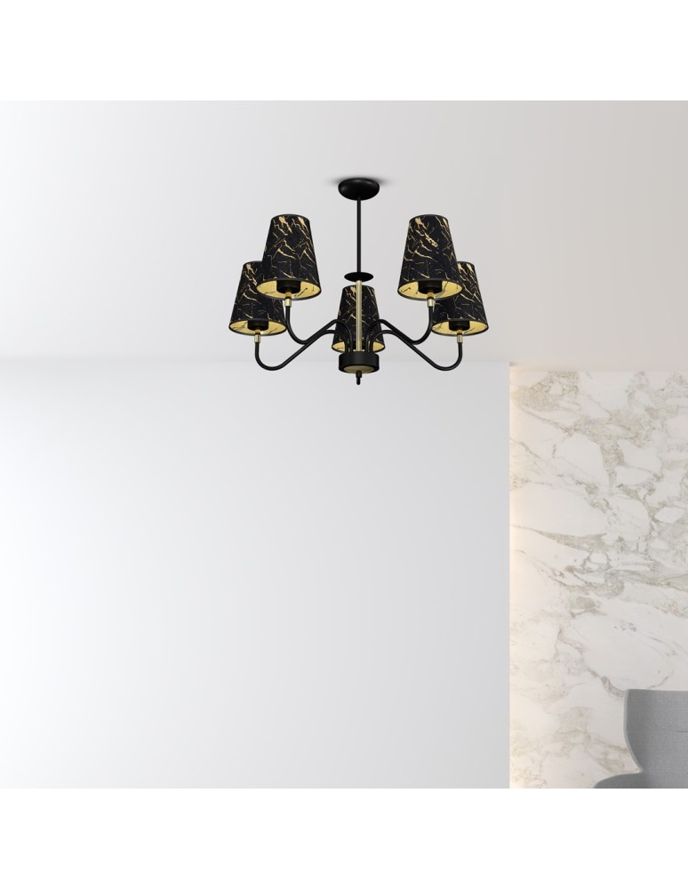 Milagro Lampa wisząca HERMES Black/Gold 5xE27 MLP7282