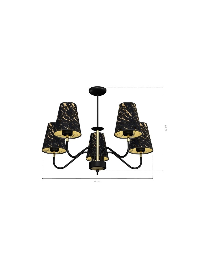 Milagro Lampa wisząca HERMES Black/Gold 5xE27 MLP7282