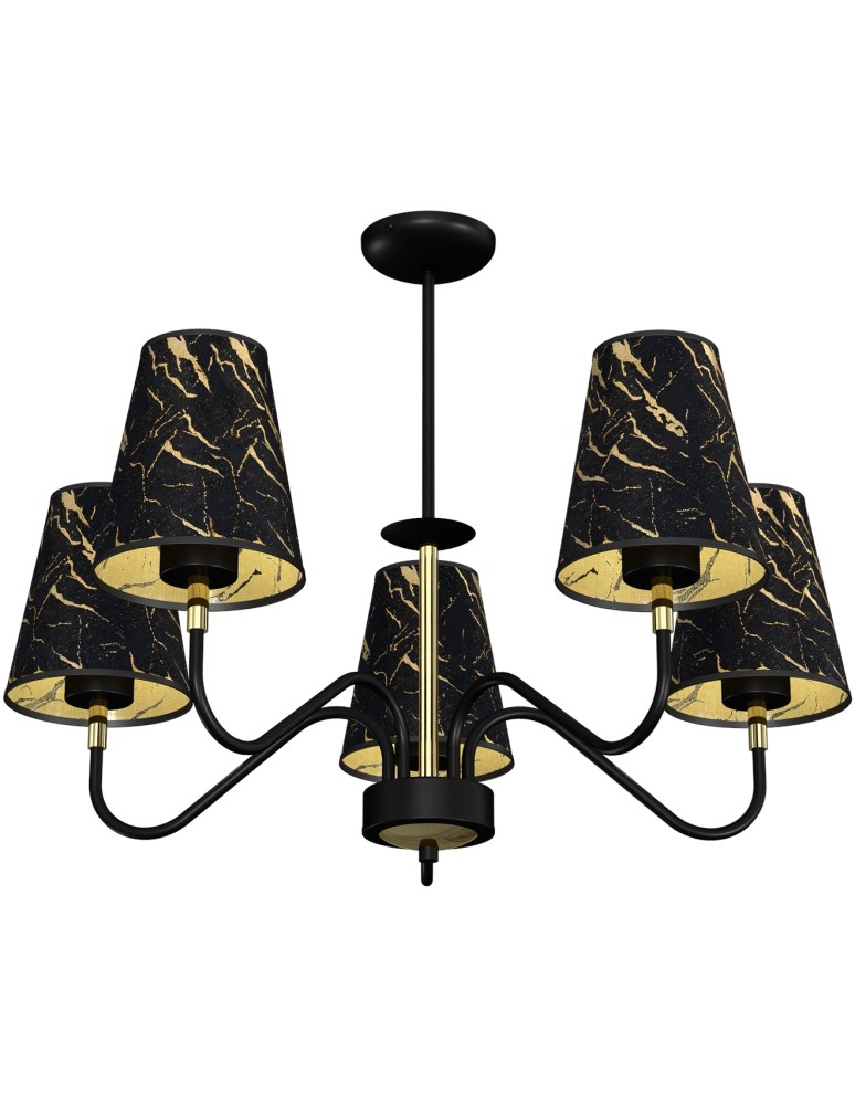 Milagro Lampa wisząca HERMES Black/Gold 5xE27 MLP7282