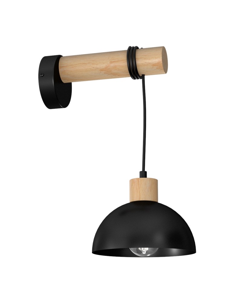 Milagro Kinkiet ERIK Black/Wood 1XE27 MLP7224 Milagro Kinkiet ERIK Black/Wood 1XE27 MLP7224