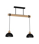 Lampy wiszące na listwie - Milagro Lampa wisząca ERIK Black/Wood 2xE27 MLP7225 - product 1