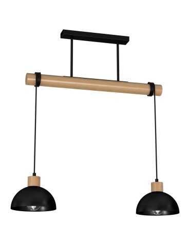 Milagro Lampa wisząca ERIK Black/Wood 2xE27 MLP7225 - produkt 2