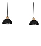 Lampy wiszące na listwie - Milagro Lampa wisząca ERIK Black/Wood 2xE27 MLP7225 - product 3