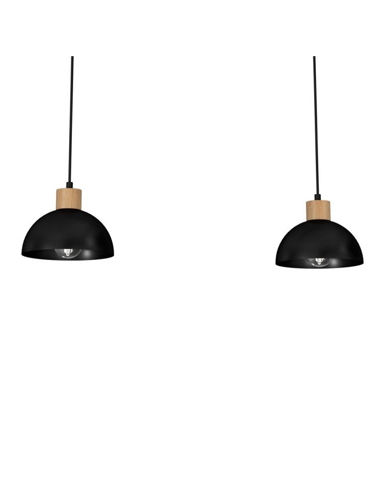 Milagro Lampa wisząca ERIK Black/Wood 2xE27 MLP7225