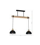 Lampy wiszące na listwie - Milagro Lampa wisząca ERIK Black/Wood 2xE27 MLP7225 - product 9