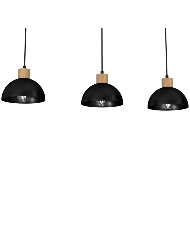 Milagro Lampa wisząca ERIK Black/Wood 3xE27 MLP7226 Milagro Lampa wisząca ERIK Black/Wood 3xE27 MLP7226