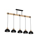 Milagro Lampa wisząca ERIK Black/Wood 5xE27 MLP7227 Milagro Lampa wisząca ERIK Black/Wood 5xE27 MLP7227