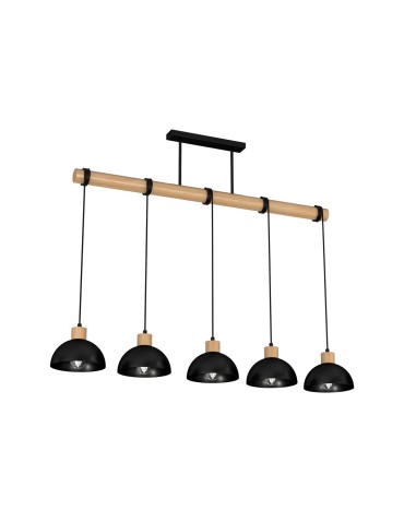 Milagro Lampa wisząca ERIK Black/Wood 5xE27 MLP7227