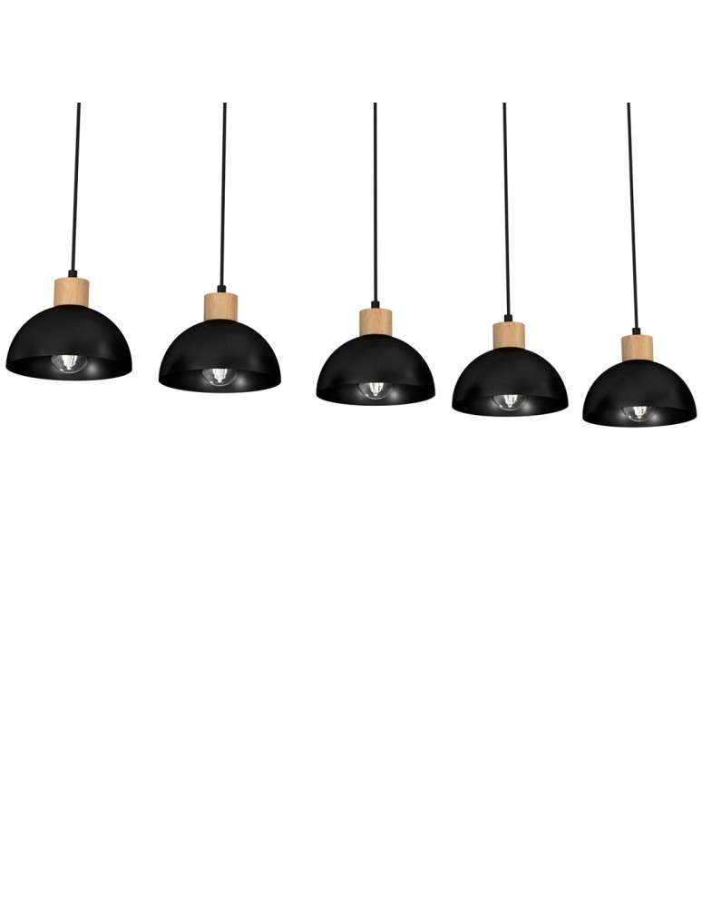Milagro Lampa wisząca ERIK Black/Wood 5xE27 MLP7227 Milagro Lampa wisząca ERIK Black/Wood 5xE27 MLP7227