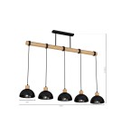 Milagro Lampa wisząca ERIK Black/Wood 5xE27 MLP7227 Milagro Lampa wisząca ERIK Black/Wood 5xE27 MLP7227