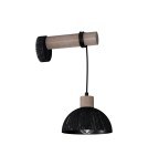 Kinkiety loftowe - industrialne - Milagro Kinkiet ERIK Sawn black/Patinated wood 1XE27 MLP7638 - product 1