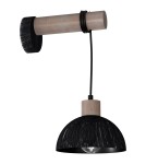 Kinkiety loftowe - industrialne - Milagro Kinkiet ERIK Sawn black/Patinated wood 1XE27 MLP7638 - product 2