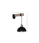 Kinkiety loftowe - industrialne - Milagro Kinkiet ERIK Sawn black/Patinated wood 1XE27 MLP7638 - product 7