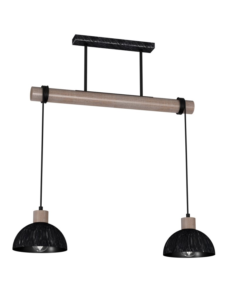 Milagro Lampa wisząca ERIK Sawn black/Patinated wood 2XE27 MLP7639 Milagro Lampa wisząca ERIK Sawn black/Patinated wood 2XE27 MLP7639