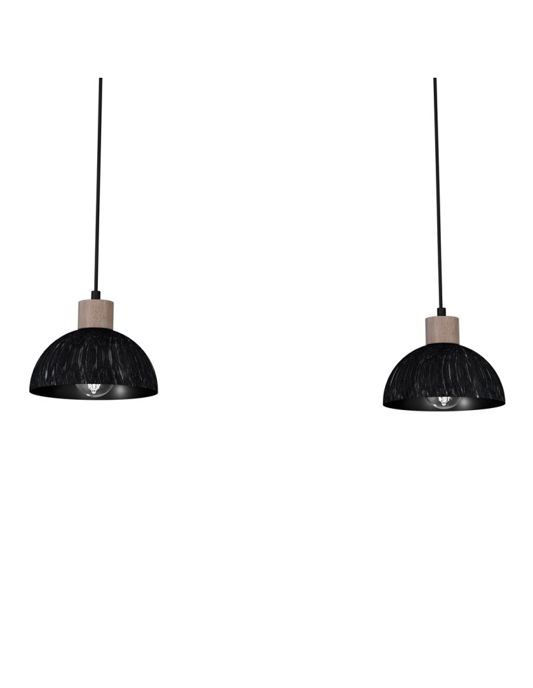 Milagro Lampa wisząca ERIK Sawn black/Patinated wood 2XE27 MLP7639 Milagro Lampa wisząca ERIK Sawn black/Patinated wood 2XE27 MLP7639