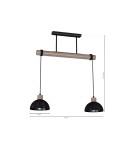 Milagro Lampa wisząca ERIK Sawn black/Patinated wood 2XE27 MLP7639 Milagro Lampa wisząca ERIK Sawn black/Patinated wood 2XE27 MLP7639
