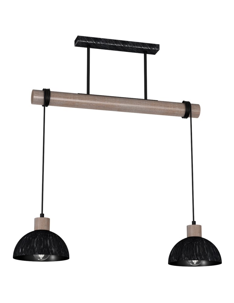 Milagro Lampa wisząca ERIK Sawn black/Patinated wood 2XE27 MLP7639 Milagro Lampa wisząca ERIK Sawn black/Patinated wood 2XE27 MLP7639