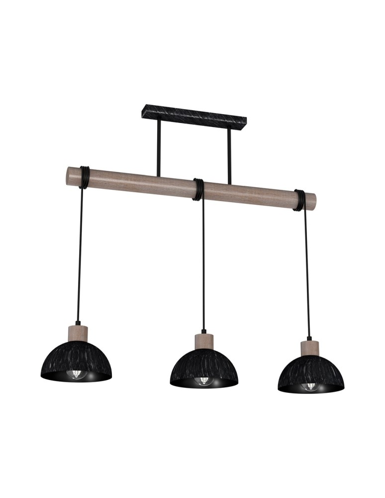 Milagro Lampa wisząca ERIK Sawn black/Patinated wood 3XE27 MLP7640 Milagro Lampa wisząca ERIK Sawn black/Patinated wood 3XE27 MLP7640