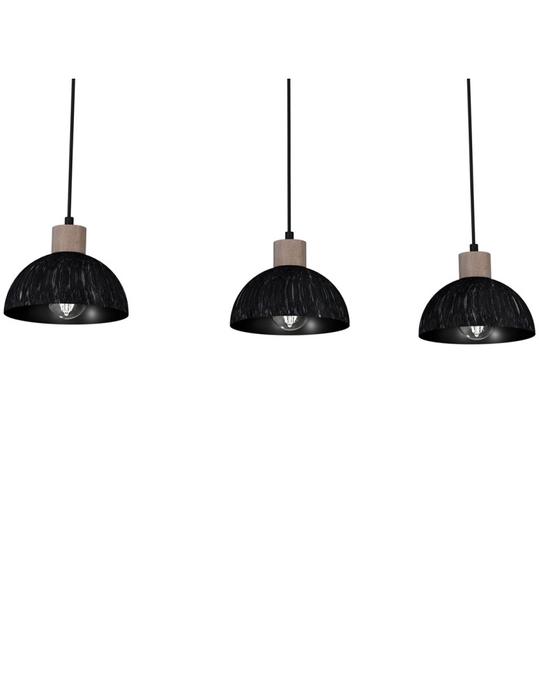 Milagro Lampa wisząca ERIK Sawn black/Patinated wood 3XE27 MLP7640 Milagro Lampa wisząca ERIK Sawn black/Patinated wood 3XE27 MLP7640