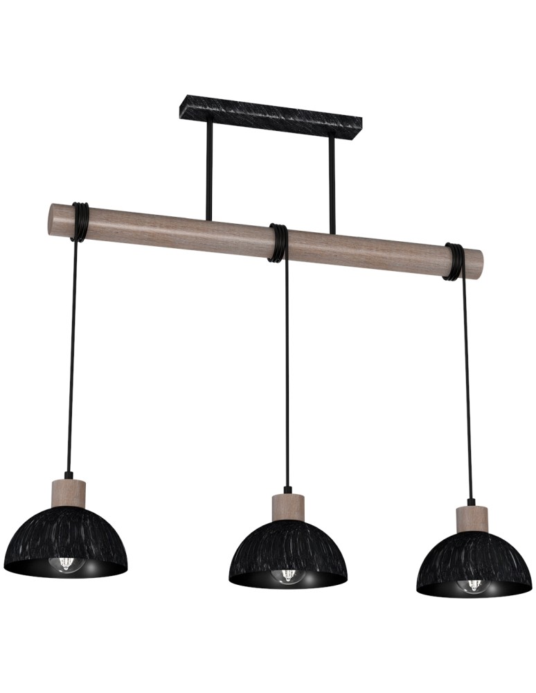 Milagro Lampa wisząca ERIK Sawn black/Patinated wood 3XE27 MLP7640 Milagro Lampa wisząca ERIK Sawn black/Patinated wood 3XE27 MLP7640