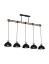Milagro Lampa wisząca ERIK Sawn black/Patinated wood 5XE27 MLP7641