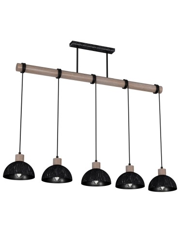 Milagro Lampa wisząca ERIK Sawn black/Patinated wood 5XE27 MLP7641 - produkt 2