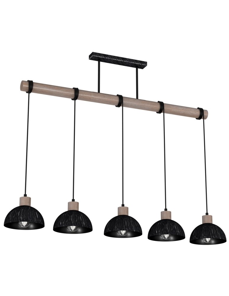 Milagro Lampa wisząca ERIK Sawn black/Patinated wood 5XE27 MLP7641 Milagro Lampa wisząca ERIK Sawn black/Patinated wood 5XE27 MLP7641