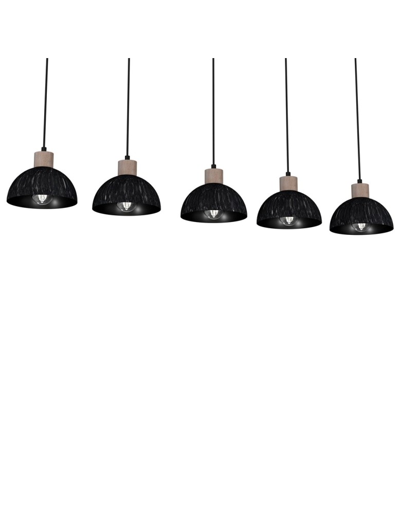 Milagro Lampa wisząca ERIK Sawn black/Patinated wood 5XE27 MLP7641 Milagro Lampa wisząca ERIK Sawn black/Patinated wood 5XE27 MLP7641