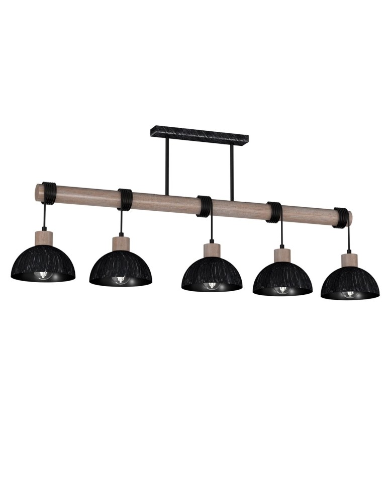 Milagro Lampa wisząca ERIK Sawn black/Patinated wood 5XE27 MLP7641 Milagro Lampa wisząca ERIK Sawn black/Patinated wood 5XE27 MLP7641