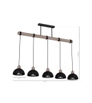 Milagro Lampa wisząca ERIK Sawn black/Patinated wood 5XE27 MLP7641 Milagro Lampa wisząca ERIK Sawn black/Patinated wood 5XE27 MLP7641