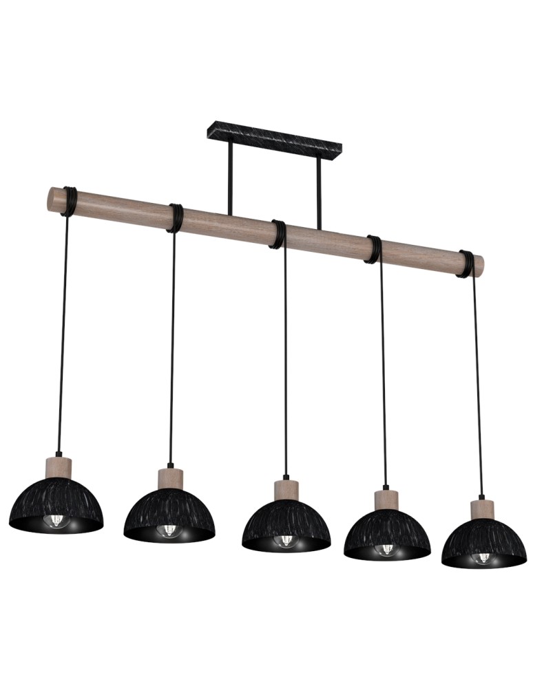Milagro Lampa wisząca ERIK Sawn black/Patinated wood 5XE27 MLP7641 Milagro Lampa wisząca ERIK Sawn black/Patinated wood 5XE27 MLP7641