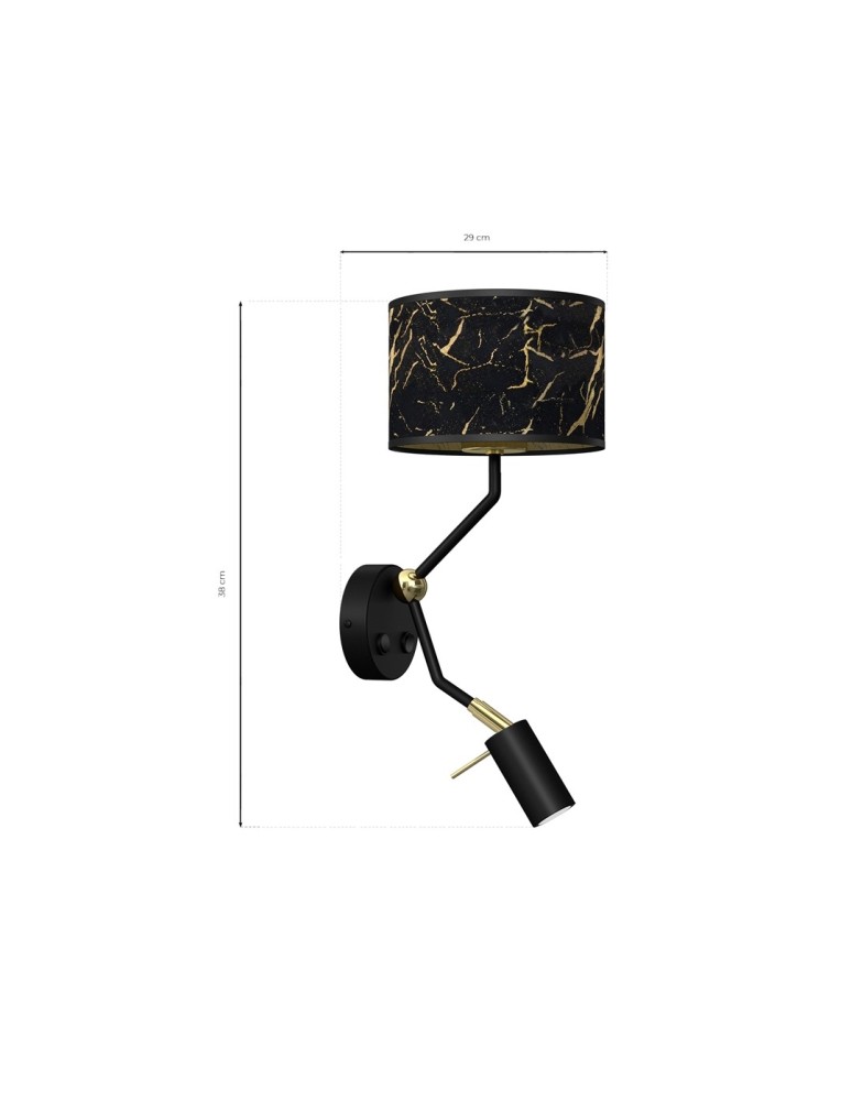 Milagro Kinkiet SENSO Black/Gold 1xE27 + 1x mini GU10 MLP7291 Milagro Kinkiet SENSO Black/Gold 1xE27 + 1x mini GU10 MLP7291