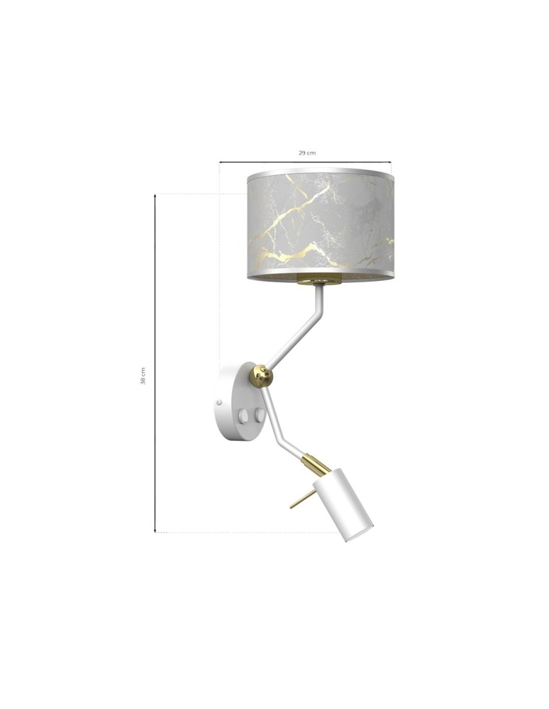 Milagro Kinkiet SENSO White/Gold 1xE27 + 1x mini GU10 MLP7302 Milagro Kinkiet SENSO White/Gold 1xE27 + 1x mini GU10 MLP7302