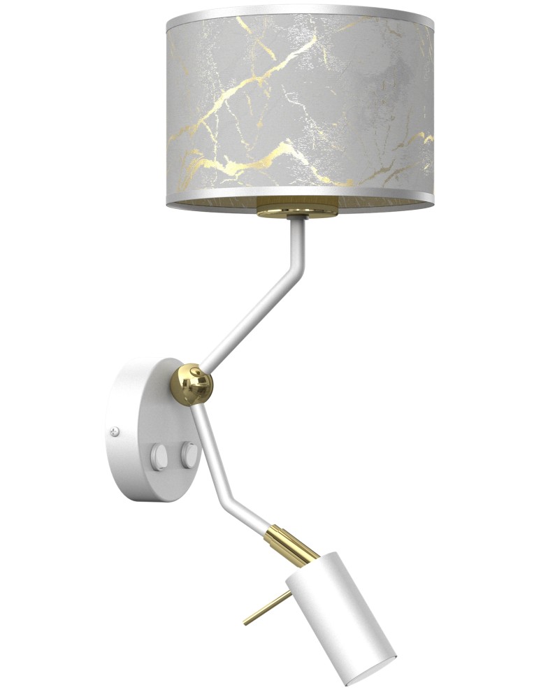Milagro Kinkiet SENSO White/Gold 1xE27 + 1x mini GU10 MLP7302 Milagro Kinkiet SENSO White/Gold 1xE27 + 1x mini GU10 MLP7302